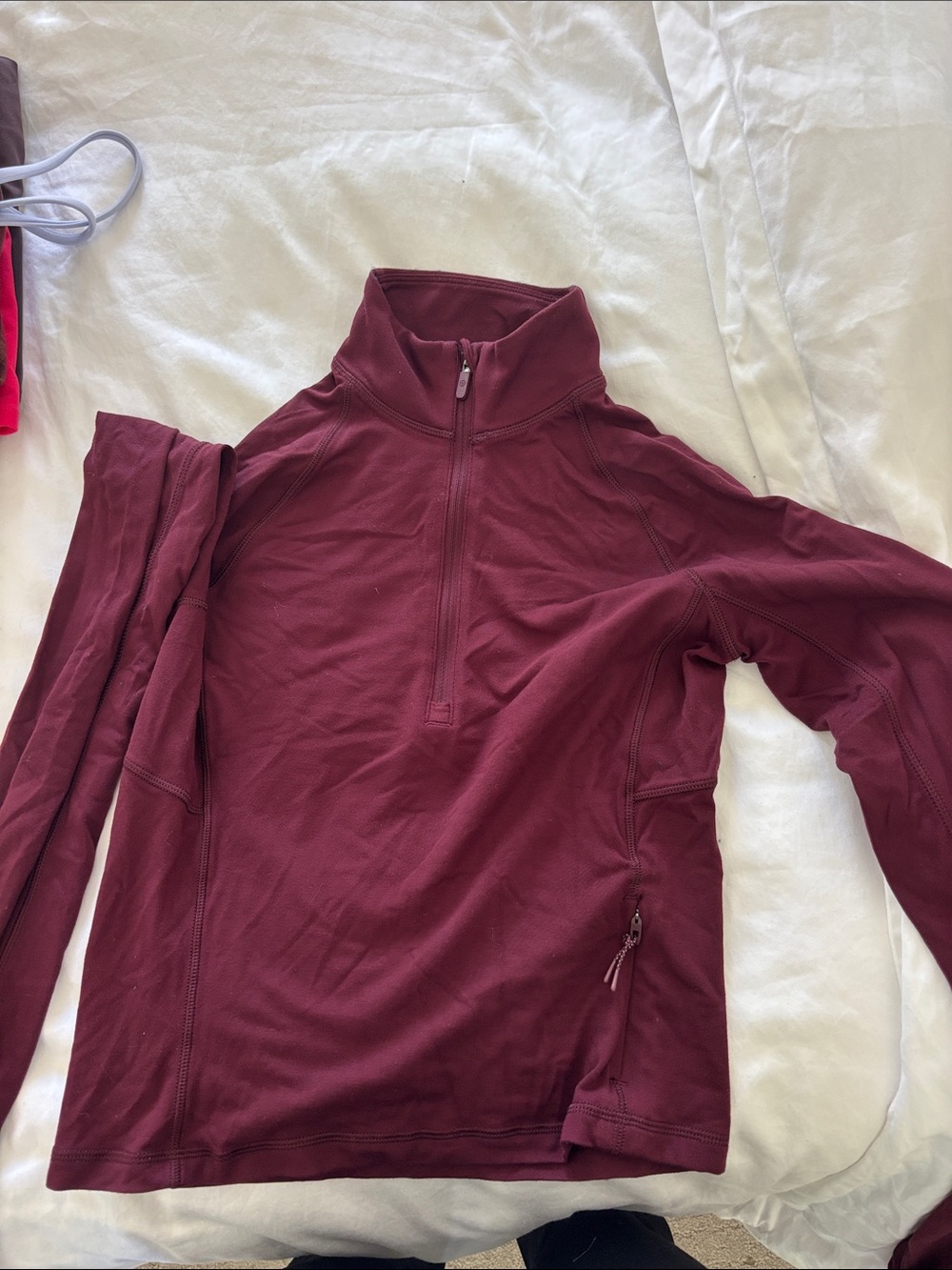 Lululemon Cropped Burgundy Half Zip Size XS